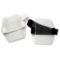 Armband Badge Holder with Elastic Velcro & White Strap